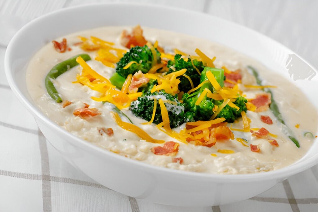 🥣 Cheesy White Bean and Broccoli Soup